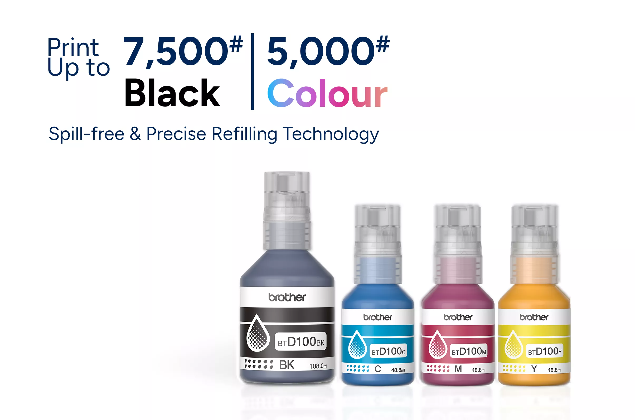 透過使用超高容量墨水，減少充墨次數