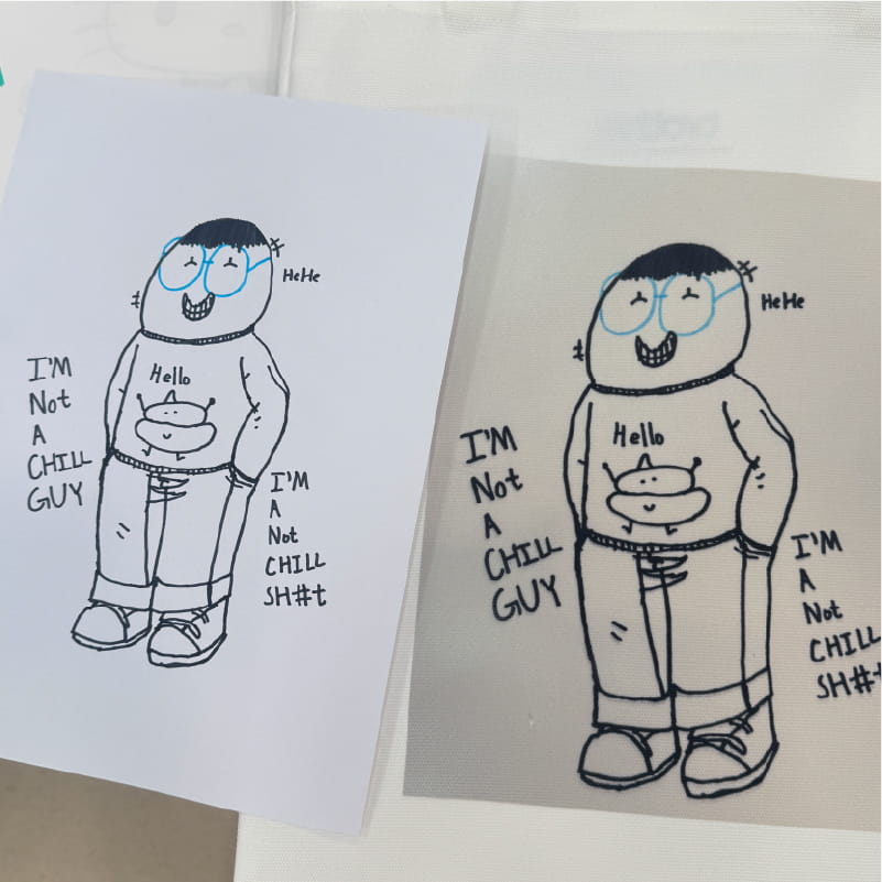 Kids' drawings turned into a sublimation tote bag