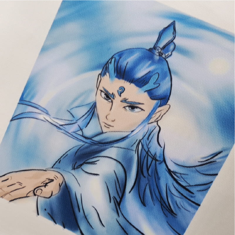 Digital painting turned into a sublimation tote bag