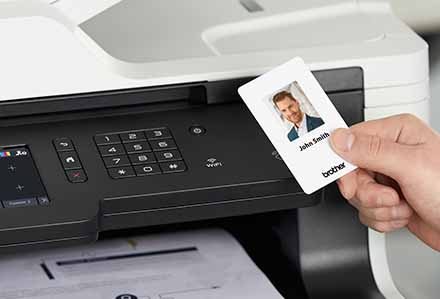 Using staff ID card to unlock a Brother laser printer for security control