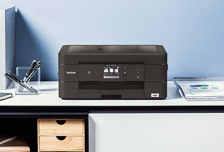 Brother InkJet Printer on a table to show its compact size